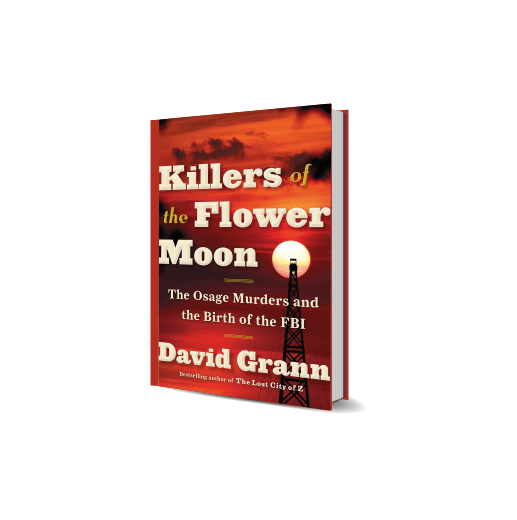 the book "killer of the flower moon with the red cover written by David Grann